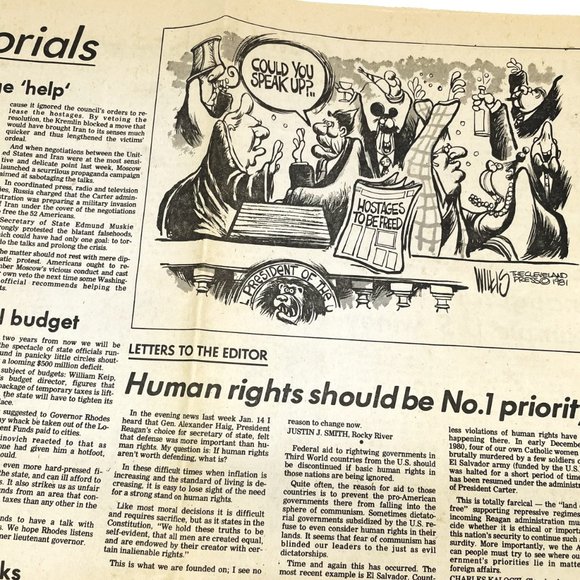 Vtg Collectible 1981 Cleveland Press Ronald Reagan Hostages are Freed Newspaper - Picture 7 of 9